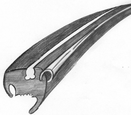 VW K�fer 58-64 Dichtung Frontscheibe, mit Nut, Qualit�t (0311)