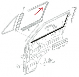 VW Bus T3 79-92 Fensterschachtdichtung Fensterfhrung (7642-000)
