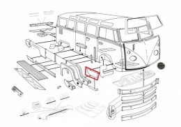 VW Bus T1 -67 Fahrertr Auenhaut unten Rep.-Blech (0890-26)