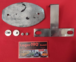 VW Kfer D-Schild aus Aluminium mit Halter (01-031)