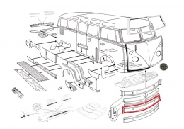 VW Bus T1 Frontblech Stostange auen AUTOCRAFT (0890-19)