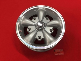 EMPI 5-Spoke Felge VW Kfer Bus T1 5.5x15 5x205 [ET 12] silber/glanzgedreht MIT TV / TEILEGUTACHTEN (54-002)