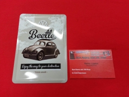 VW Kfer Beetle Think small Blechschild klein 15x20 cm (62-003)