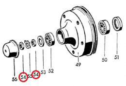 VW Bus T1 -63 Achsschenkelmutter rechts Vorderachse M22x1,5 (1357-4)