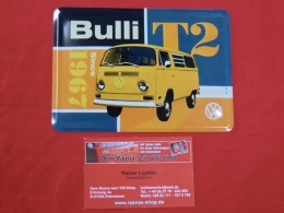 Bulli T2 Blechpostkarte Blechschild Postkarte Schild Vintage (62-035)
