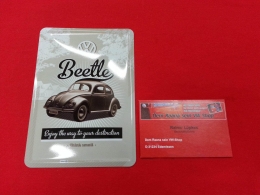 Beetle VW Kfer Blechpostkarte Blechschild Postkarte Schild (62-046)