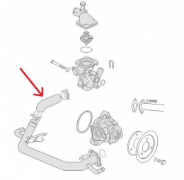 Khlwasserschlauch Wasserpumpe zu Thermostat VW Bus T3 1.9 2.1 WBX (45-403)