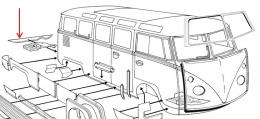 VW Bus T1 Rep.-Blech Heckabschlussblech unter Stostange hinten (0890-38)