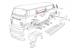 VW Bus T2 68-79 Reparaturblech Seitenscheibe Mitte Scheibenrahmen (0891-231)