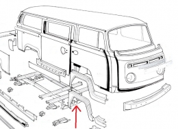 VW Bus T2 73- Reparaturblech Quertrger vorne AUTOCRAFT (04-117)