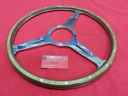 17 Lenkrad Woody Style mit Nabe f�r VW Bus T1 03/55 - 07/67, 16 Zoll (430mm) HELLBRAUN (57-056 S/-008)