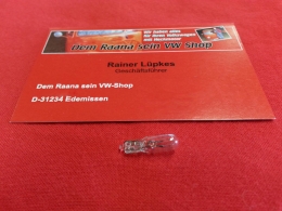 Glassockellampe VW Kfer Bus 1,2W 12V Glhlampe Beleuchtung Instrumente (0661-33)