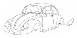 Fondblech rechts VW Kfer 50- Rep.-Blech hinter Beifahrertr hoch (0818-1)