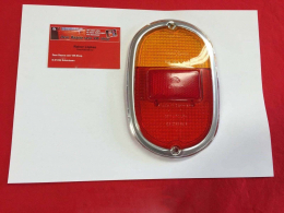 VW Bus T1, T2a Rcklichtglas rot/orange Chrom HELLA (0645)