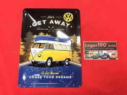 Let´s get away VW Bus T1 Blechschild 15x20cm (62-102)