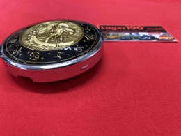 Hupenknopf St Christopher 3D Flat4 fr VW Kfer -55 + Banjo Lenkrad (9582)