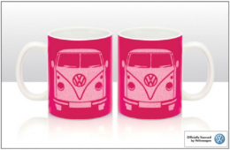 Tasse / Becher VW Bus Bulli T1 pink Glitzer (23-074)