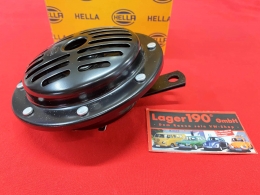 HELLA Hupe 12V Tiefton 380Hz mit E-Zeichen, altes Design (45-1033)