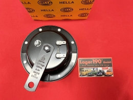 HELLA Hupe 12V Tiefton 380Hz mit E-Zeichen, altes Design (45-1033)