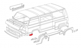 Reparaturblech Beifahrertr unten auen VW Bus T3 79-92 (0892-261)