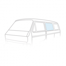 Glasscheibe mittlere Seitenscheibe, links 05/79-07/92 / rechts 05/79-07/84, Klarglas, VW Bus T3, mit E-Prfzeichen (8951-400)