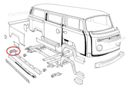 Wagenheberaufnahme hinten rechts VW Bus T2 (0891-598)