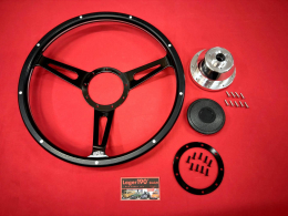 15 Lenkrad Schwarz Woody Style mit Nabe f�r VW Bus T2 -07/74 (57-058 57-009)