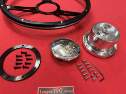 15 Lenkrad Schwarz Woody Style mit Nabe fr VW Bus T2 08/74- (57-058 81-219 81-220)