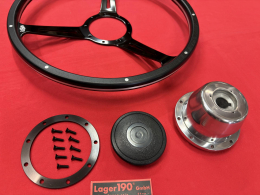 16 Lenkrad Schwarz Woody Style mit Nabe fr VW Bus T1 55-67 (57-059 57-008)