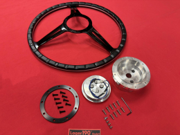 16 Lenkrad Schwarz Woody Style mit Nabe f�r VW Bus T2 08/74- (57-059 81-219 81-220)