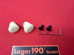 Bedienkn�pfe Elfenbein Paar f�r Radio VW K�fer, Bus T1, T2, Karmann (0525-002)