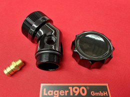 Öleinfüllstutzen Alu schwarz VW Käfer, Bus T1, T2, Typ1-Motor (1845-105)
