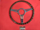 15" Lenkrad "Woody Style" mit polierter Nabe / Hupenknopf schwarz für VW Bus T2 bis 07/74, 15 Zoll (380mm), "BRAUN" (81-236/-009)