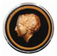 Hupenknopf "Golden Lady" 3D Flat4 für VW Käfer -55 und Banjo Lenkrad (9580)