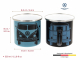 2er Set Tassen Becher für Kaffee emailliert VW Bus T1 (schwarz/petrol) (07-109)