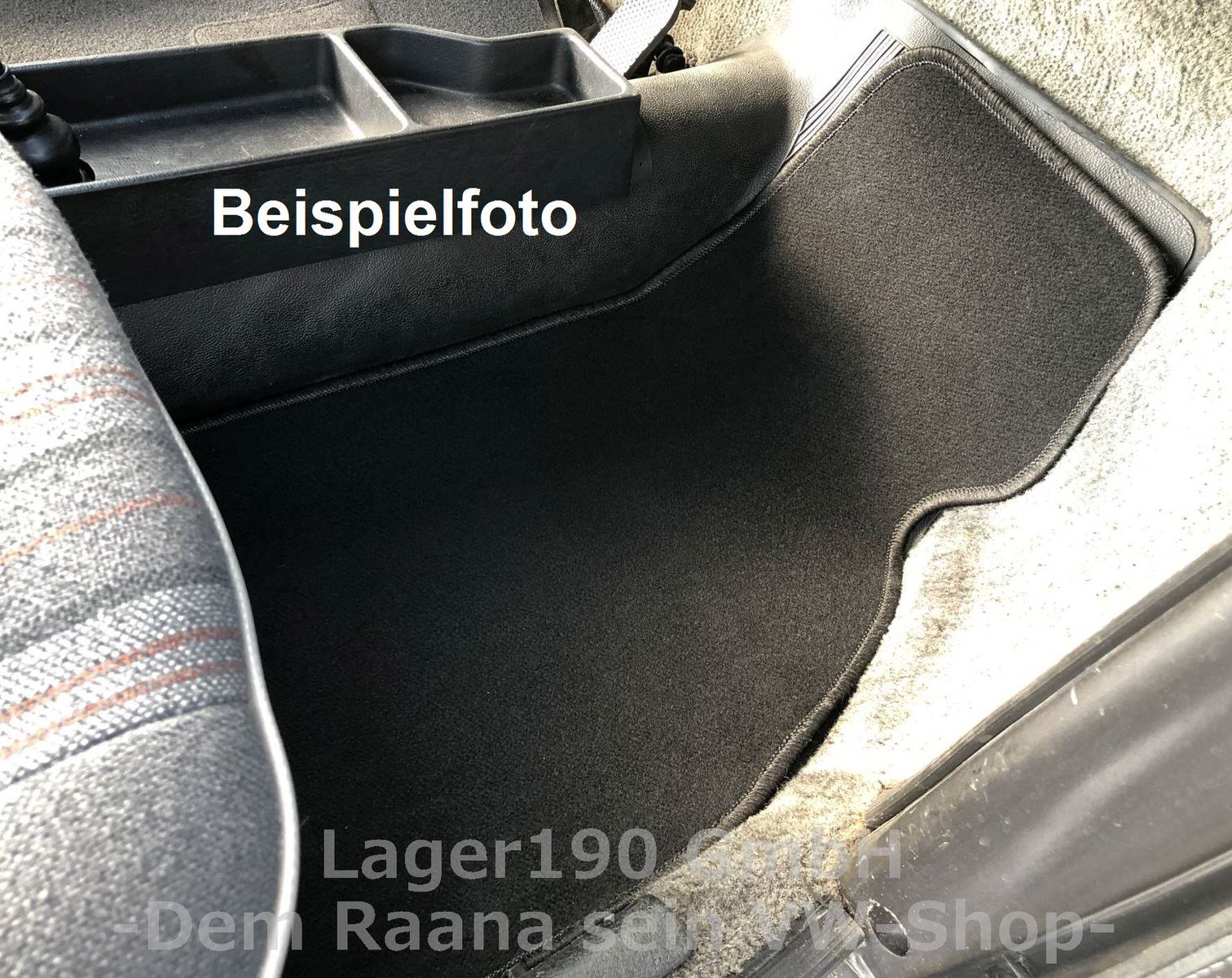 Vw Käfer 1xSatz Fußmatten Teppich velour schwarz /beige  Rand  6500 