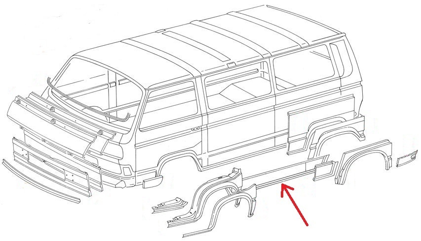 VW Bus T3 79-92 BEST QUALITY Radlauf hinten links Rep.-Blech EXTRA HD 0892-350 
