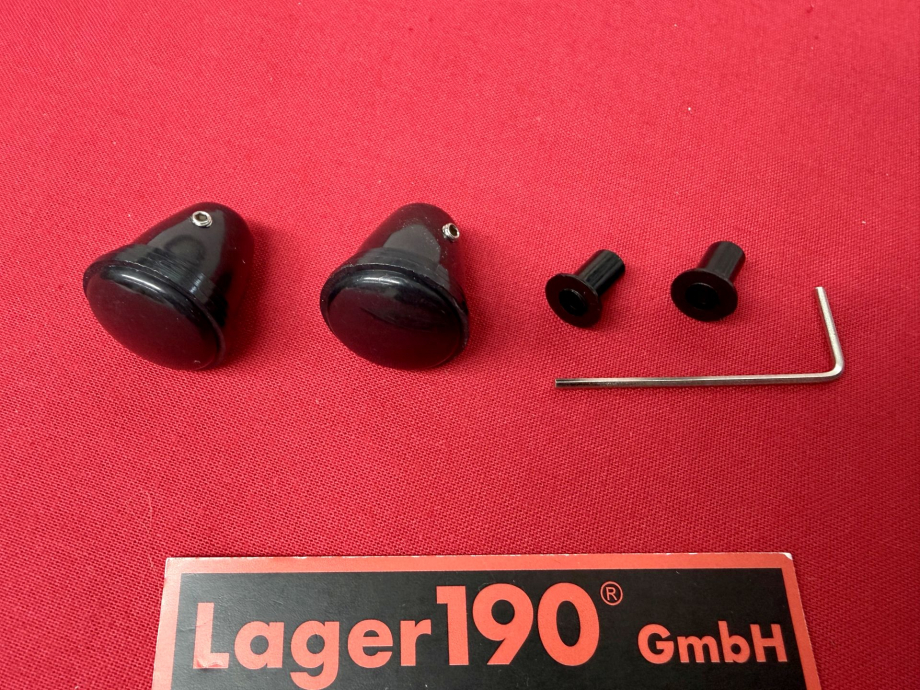 Bedienkn�pfe Schwarz Paar f�r Radio VW K�fer, Bus T1, T2, Karmann (0525-004)