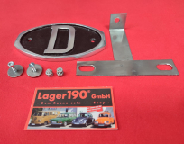 VW Kfer D-Schild aus Aluminium mit Halter (01-031)