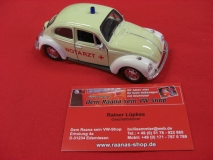 VW Käfer Notarzt 13cm mit Rückzugmotor WELLY Modell (91-023)