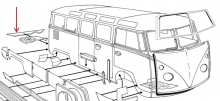 VW Bus T1 Rep.-Blech Heckabschlussblech unter Stostange hinten (0890-38)
