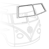 VW Bus T1 55-67 Rep.-Blech Rahmen Frontscheibe komplett (0890-241)