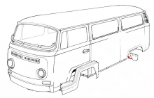 Hinteres Radhausblech rechts vorne VW Bus T2 68-79 Rep.-Blech (0891-541)
