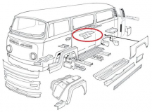 Motorraumblech seitlich links VW Bus T2 -7/71 Rep.-Blech (0891-480)