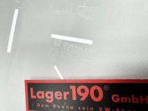 Glasscheibe T�rfenster, links, Fahrert�r, Klarglas VW Bus T3 05/79-07/92, mit E-Pr�fzeichen (8951-300)