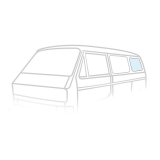 Glasscheibe hintere Seitenscheibe, links / rechts, Klarglas, VW Bus T3 05/79-07/92, mit E-Prüfzeichen (8951-500)