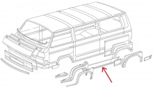 VW Bus T3 79-92 Rep.-Blech Aussenschweller links (0892-240)