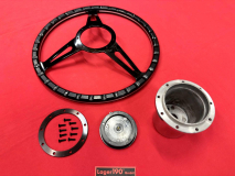 15 Lenkrad Schwarz Woody Style mit Nabe fr VW Kfer 08/60-08/73 (57-058 57-006)