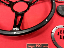 15 Lenkrad Schwarz Woody Style mit Nabe fr VW Bus T1 55-67 (57-058 57-008)